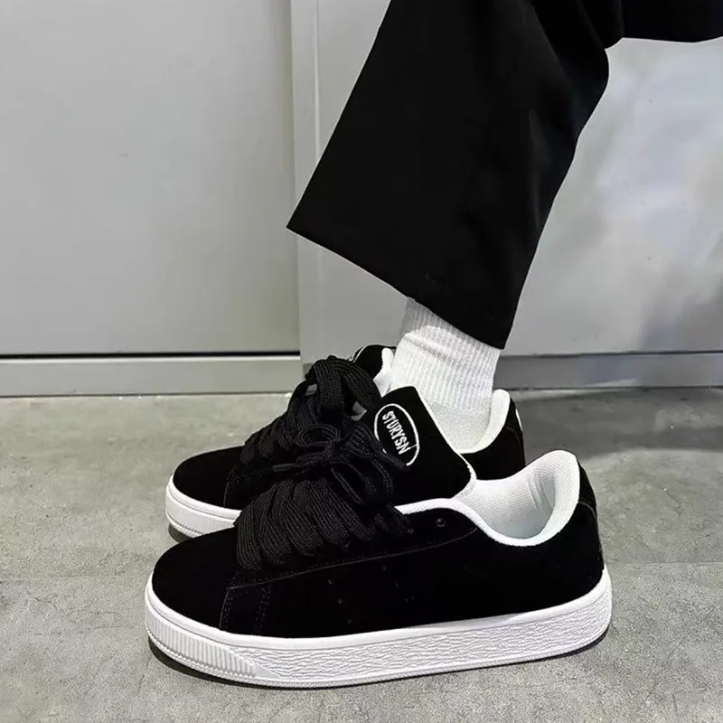 SHUXIAOBEI Classic Adorable Puffy Shoes Abrasion Resistant Low Top Skateboard Shoes, Cool Women's Women's Black-8