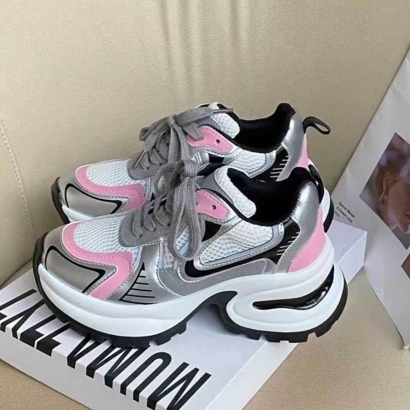 SHUXIAOBEI Low Top Chunky Sneakers Women's-4