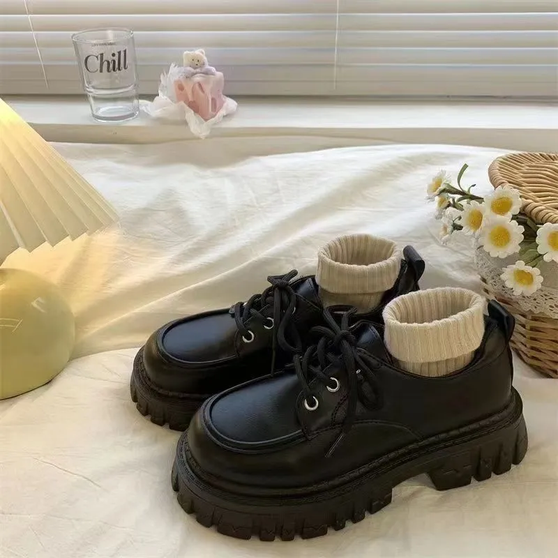 SHUXIAOBEI Casual Single Shoes Women's Black-5