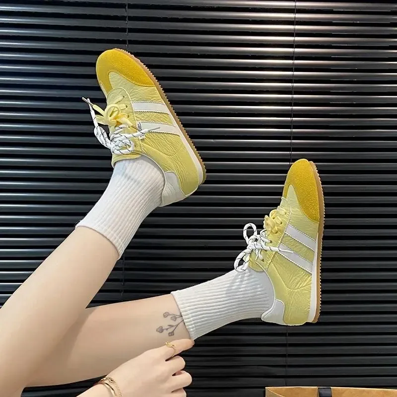 SHUXIAOBEI Chunky Ugly Cute German Army Trainers Low Top Casual Shoes Women's-6