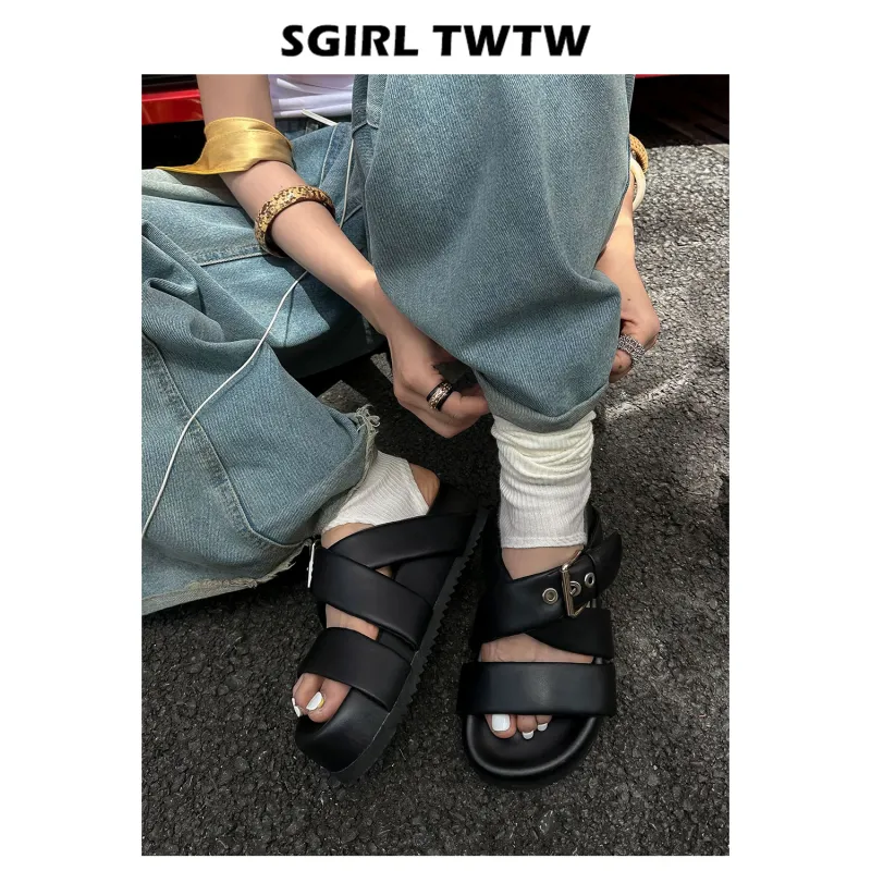 SGIRL TWTW PU Polyurethane Slip Resistant Abrasion Resistant Slide Slippers Women's Night Sky-5