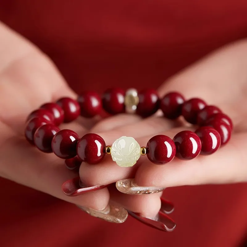 The Thousand Seals Family Reconstructed Cinnabar Bracelets Unisex-19