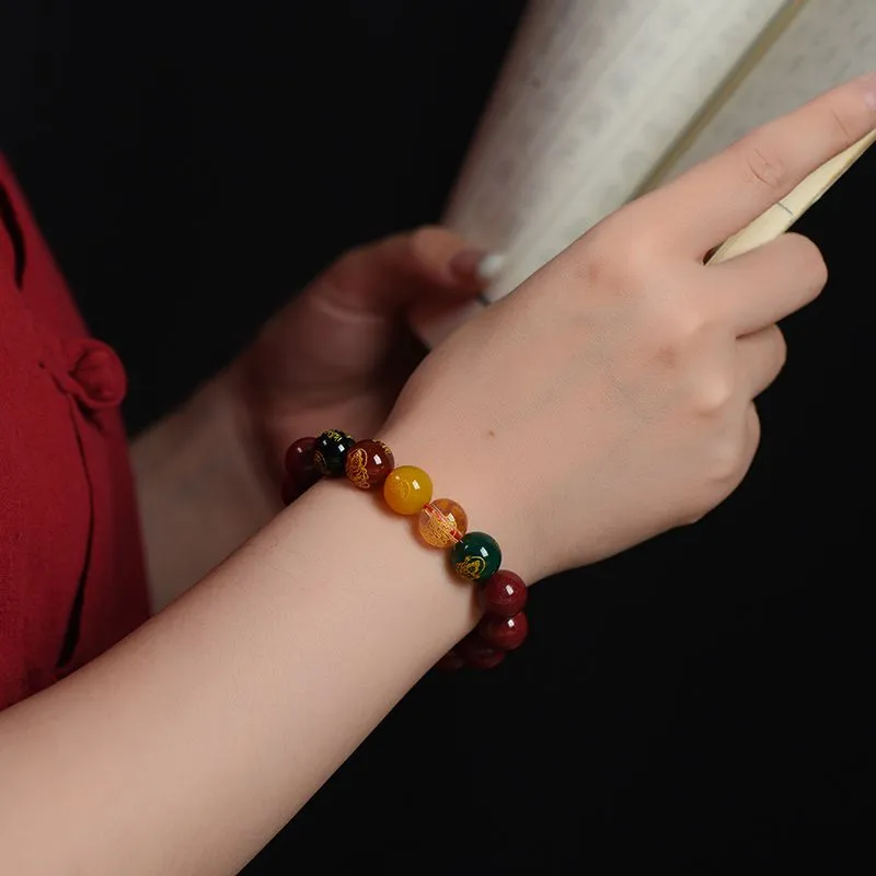 The Thousand Seals Family Reconstructed Cinnabar Jade Bracelets Unisex-1