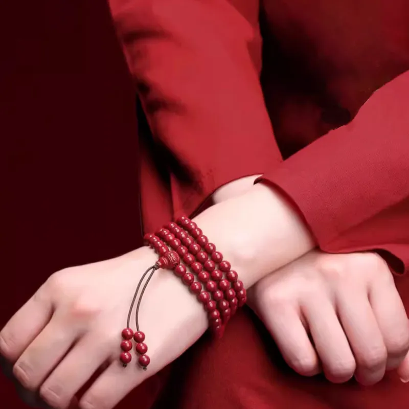 The Thousand Seals Family Reconstructed Cinnabar Jade Bracelets Unisex-1