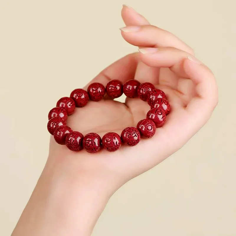 The Thousand Seals Family Reconstructed Cinnabar Bracelets Unisex-2