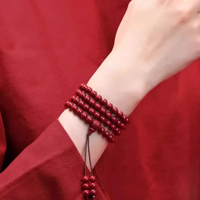 The Thousand Seals Family Reconstructed Cinnabar Jade Bracelets Unisex-4