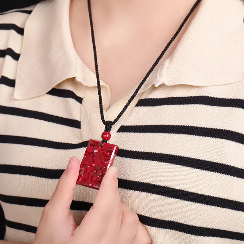The Thousand Seals Family Reconstructed Cinnabar Jade Pendants Unisex-1