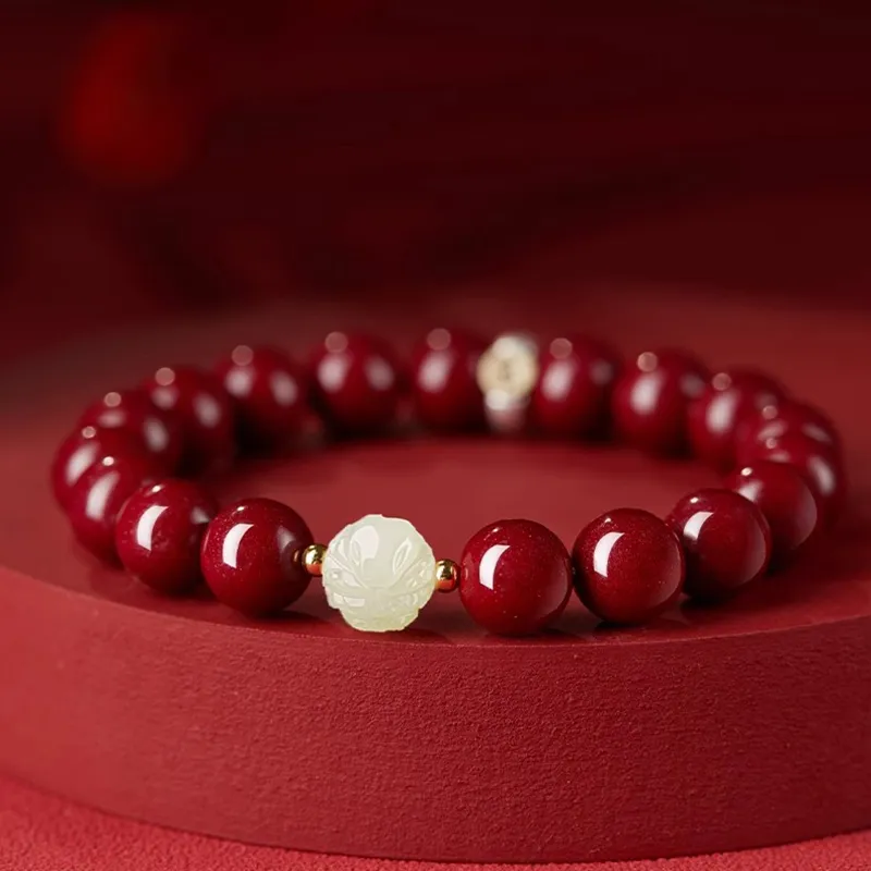 The Thousand Seals Family Reconstructed Cinnabar Bracelets Unisex-22