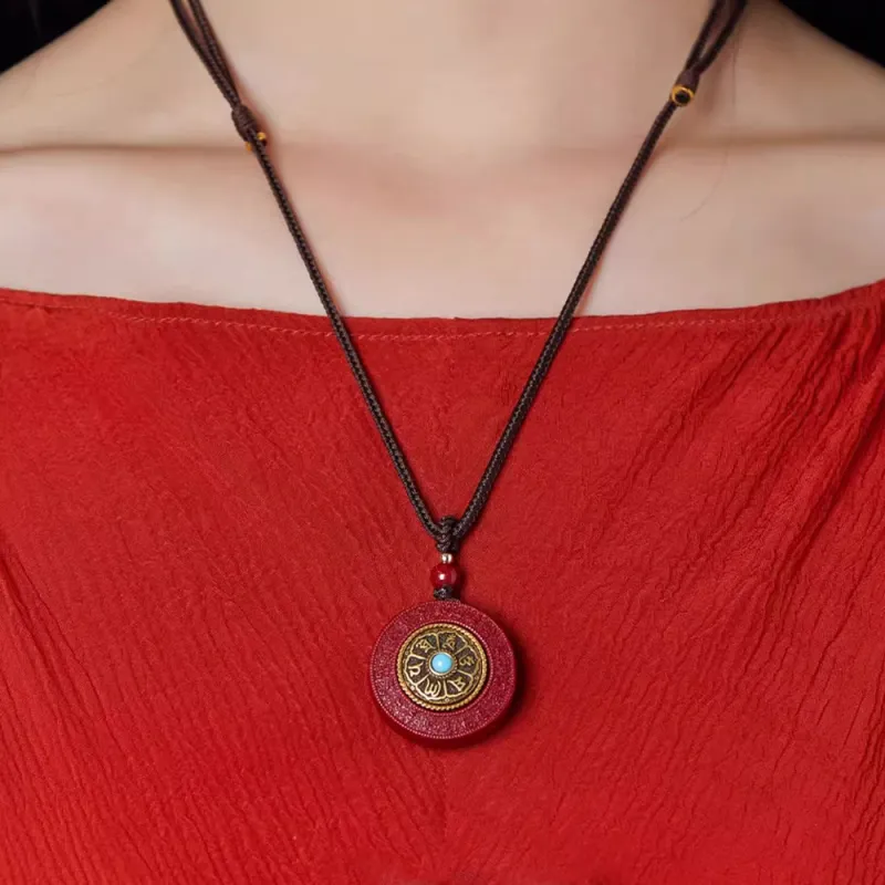 The Thousand Seals Family Reconstructed Cinnabar Necklaces Unisex-2