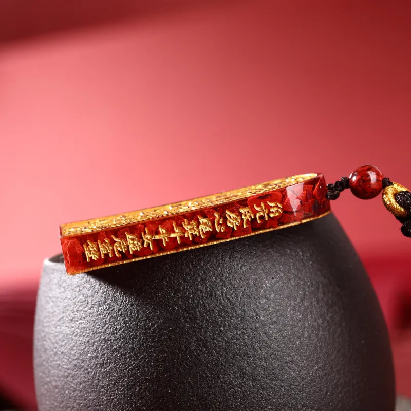 The Thousand Seals Family Reconstructed Cinnabar Jade Necklaces Unisex-1
