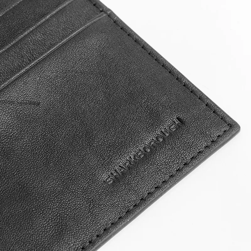 Sharkborough Cow Leather Card Holder Trumpets Men's Black-7