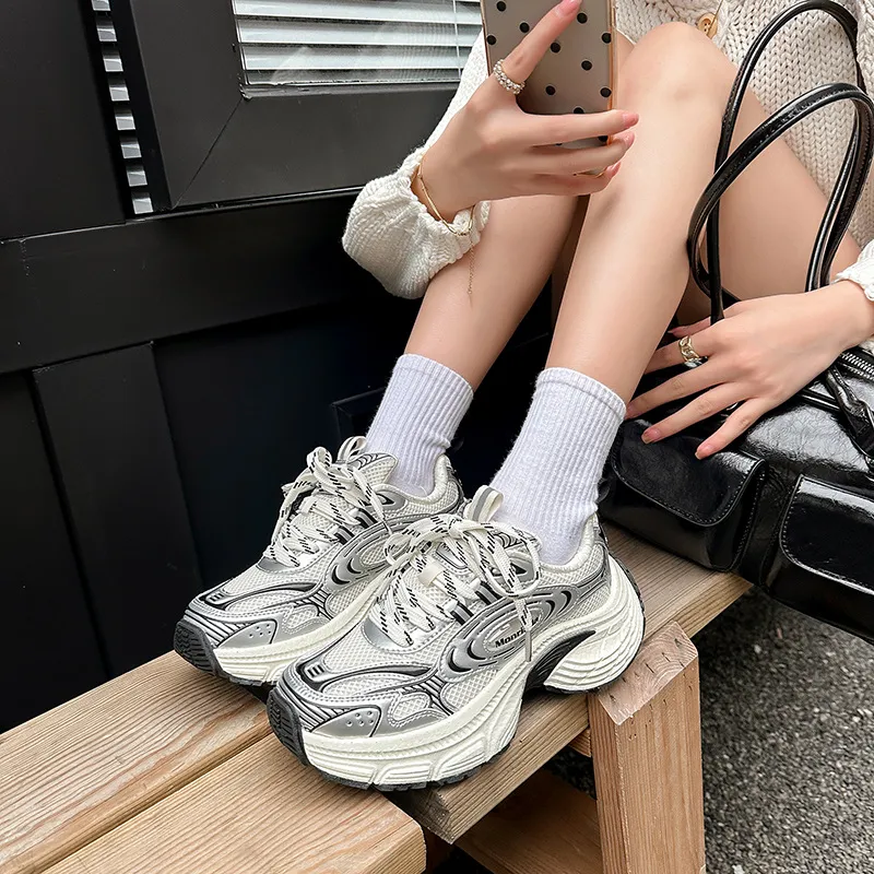 Mineida Anti Slip And Wear Resistant Height Increasing Low Top Chunky Sneakers Unisex-14