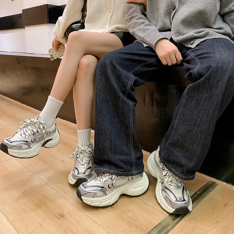 Mineida Anti Slip And Wear Resistant Height Increasing Low Top Chunky Sneakers Unisex-10
