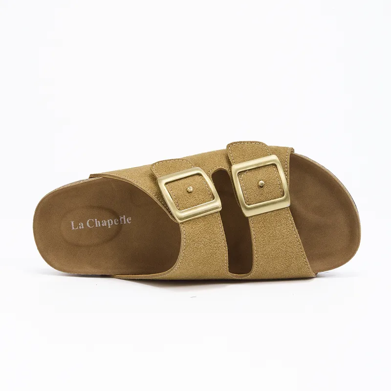 La Chapelle Slip Resistant Abrasion Resistant Slide Slippers Women's Brown-5