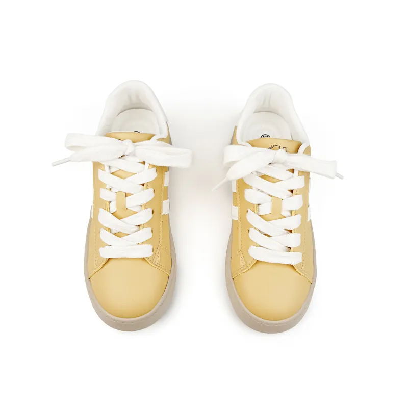 La Chapelle Anti Slip Wear Resistant Low Top Skateboard Shoes Women's Yellow-2