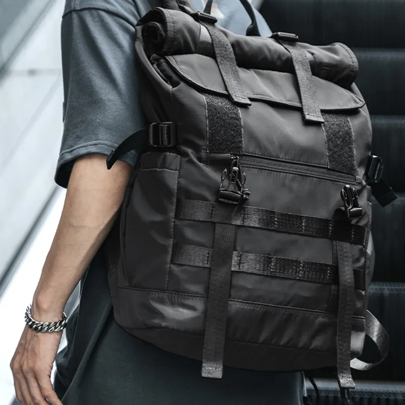 PULUWIRR Oxford Convenient Medium Firmness Multi Layer Storage Men's Business Bag Unisex Black-5