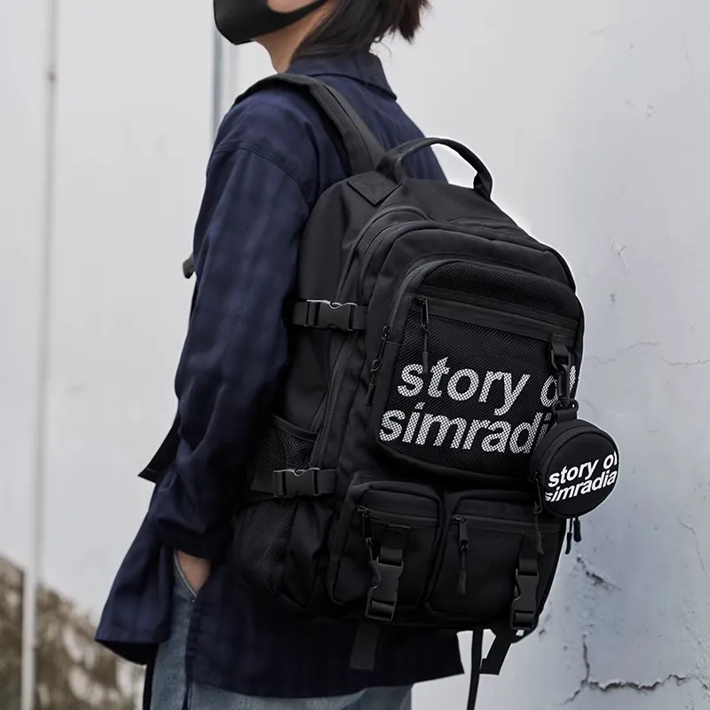 PULUWIRR Oxford Backpack Unisex Black/Khaki-5