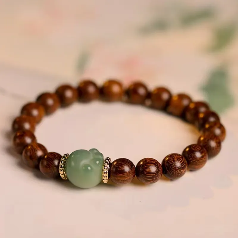 J&KINGLAY Golden Sandalwood Bracelets Unisex-4