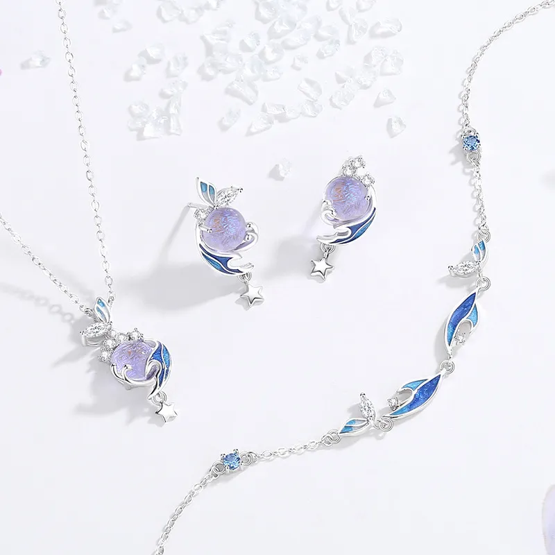 J&KINGLAY S925 Silver Necklaces Women's-4