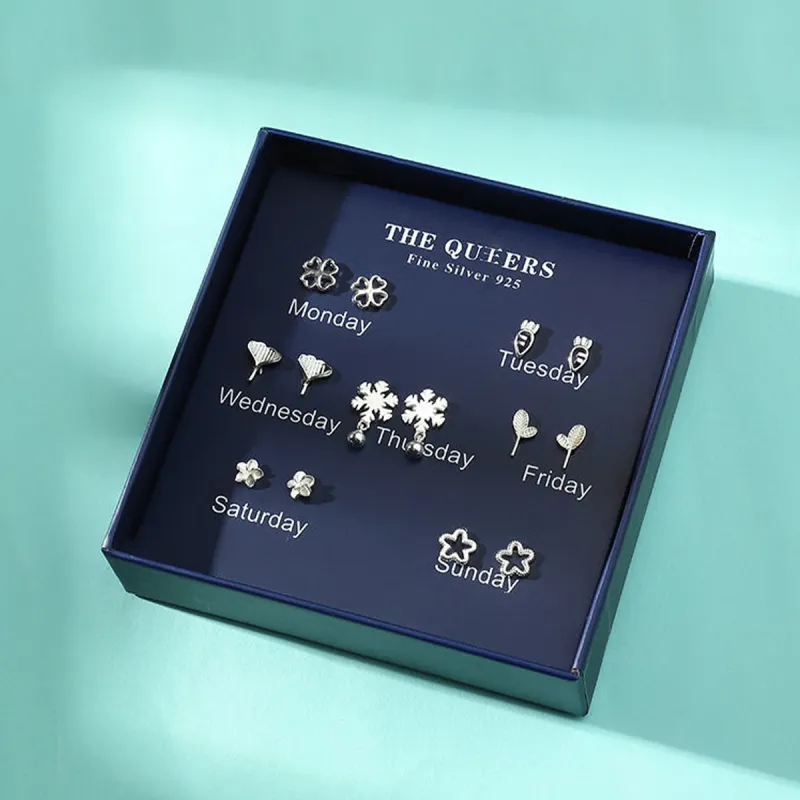 J&KINGLAY S925 Silver Stud Earrings Unisex-1