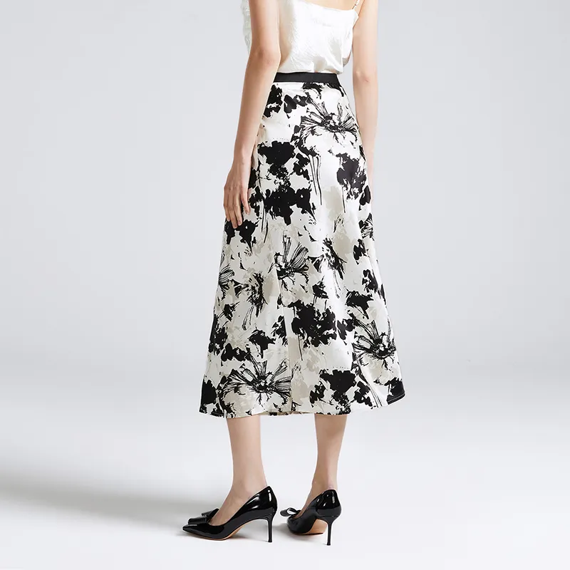 NINE WEST Casual Long Skirts Women's Black White-3
