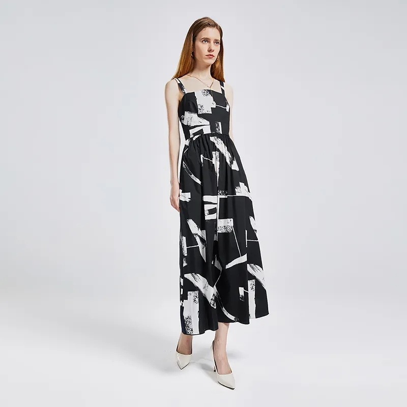 NINE WEST Slip Dress Women's Black With Floral Pattern-5
