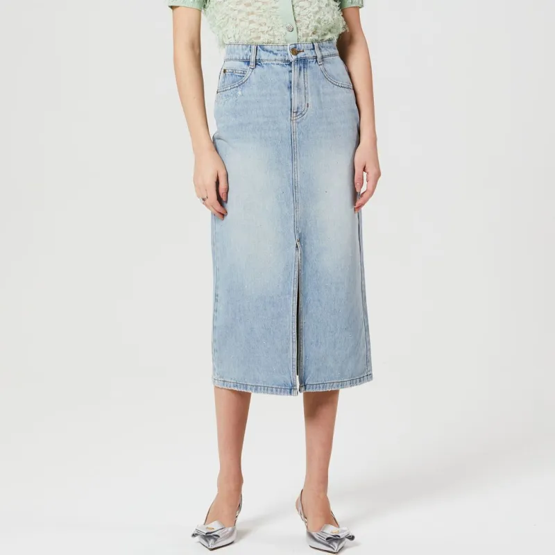 NINE WEST Denim Long Skirts Women's Denim Blue-2