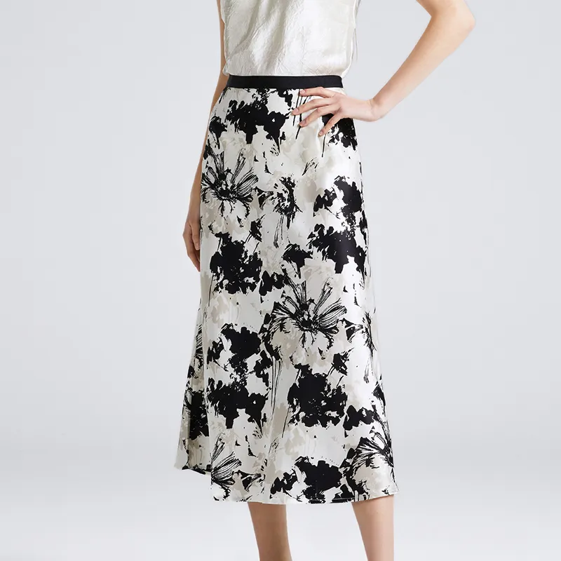 NINE WEST Casual Long Skirts Women's Black White-6