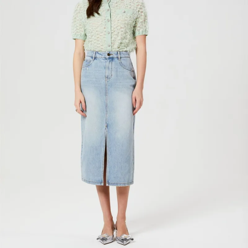 NINE WEST Denim Long Skirts Women's Denim Blue-3