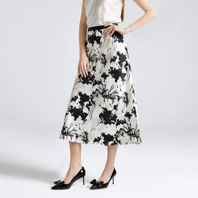 NINE WEST Casual Long Skirts Women's Black White-5