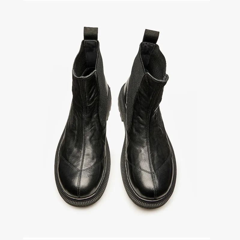 LEYGMENLG Short Chelsea Boots 3cm Men's Black-3