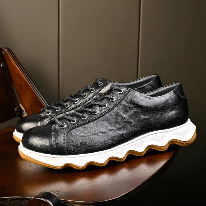 LEYGMENLG Low Top Casual Shoes Men's Black-1