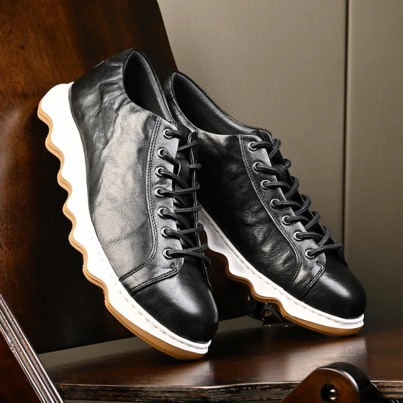 LEYGMENLG Low Top Casual Shoes Men's Black-3