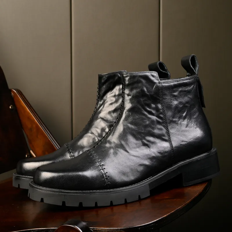 LEYGMENLG Ankle Boots 3cm Men's Black-1