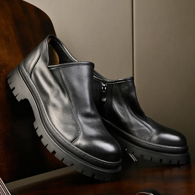 LEYGMENLG Ankle Boots 3cm Men's Black-4