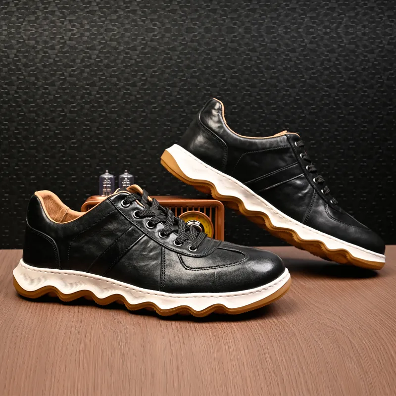 LEYGMENLG Low Top Casual Shoes Men's Black-4