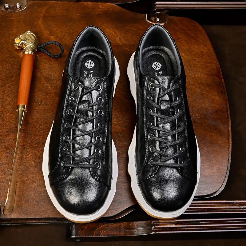 LEYGMENLG Low Top Casual Shoes Men's Black-2
