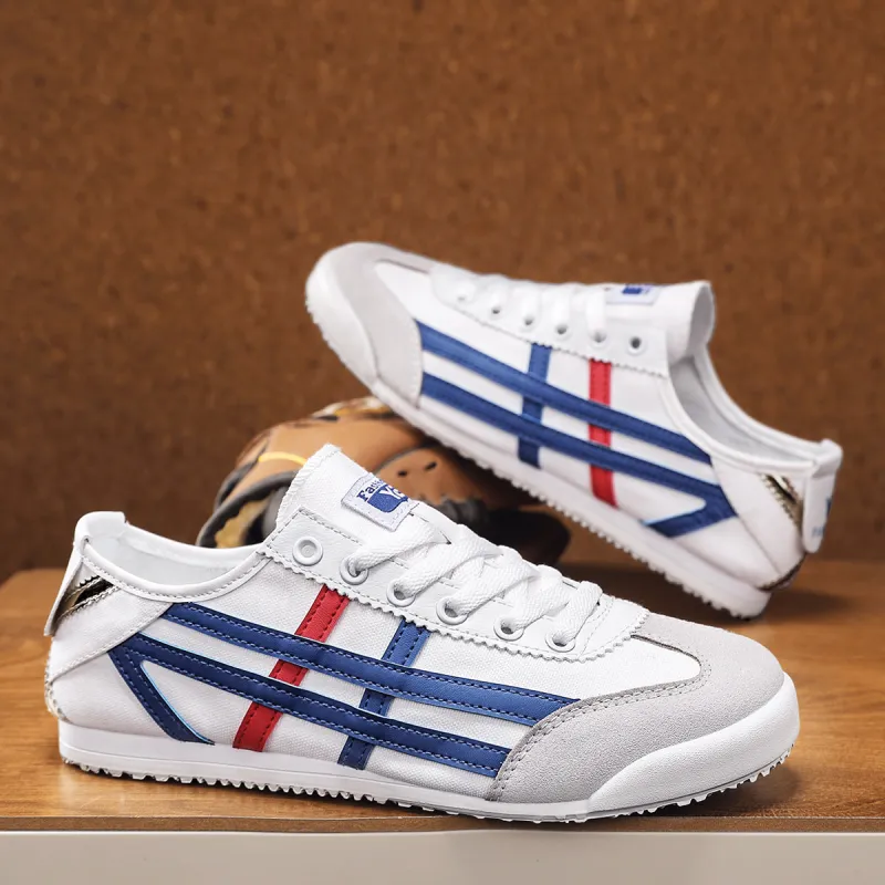 Slazenger x Swinsger Breathable, Lightweight, Slip Resistant Low Top Casual Shoes Unisex White Blue-1