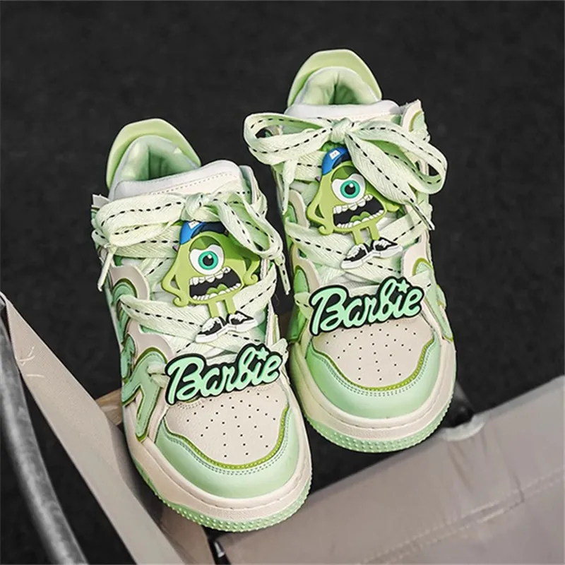 Crocodile Low-Top Skateboard Shoes Women's Green-6