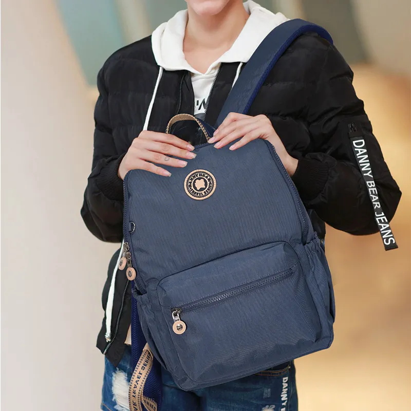 DANNYBEARJEANS Fabric Backpack Large Size Unisex Dark Blue-5