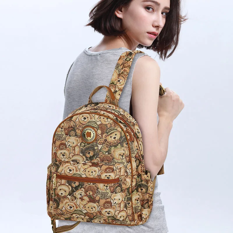 DANNYBEARJEANS Fabric Backpack Women's Green-4
