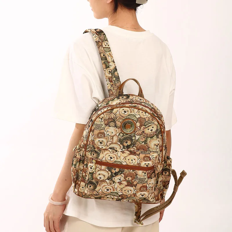 DANNYBEARJEANS Fabric Backpack Women's Green-3
