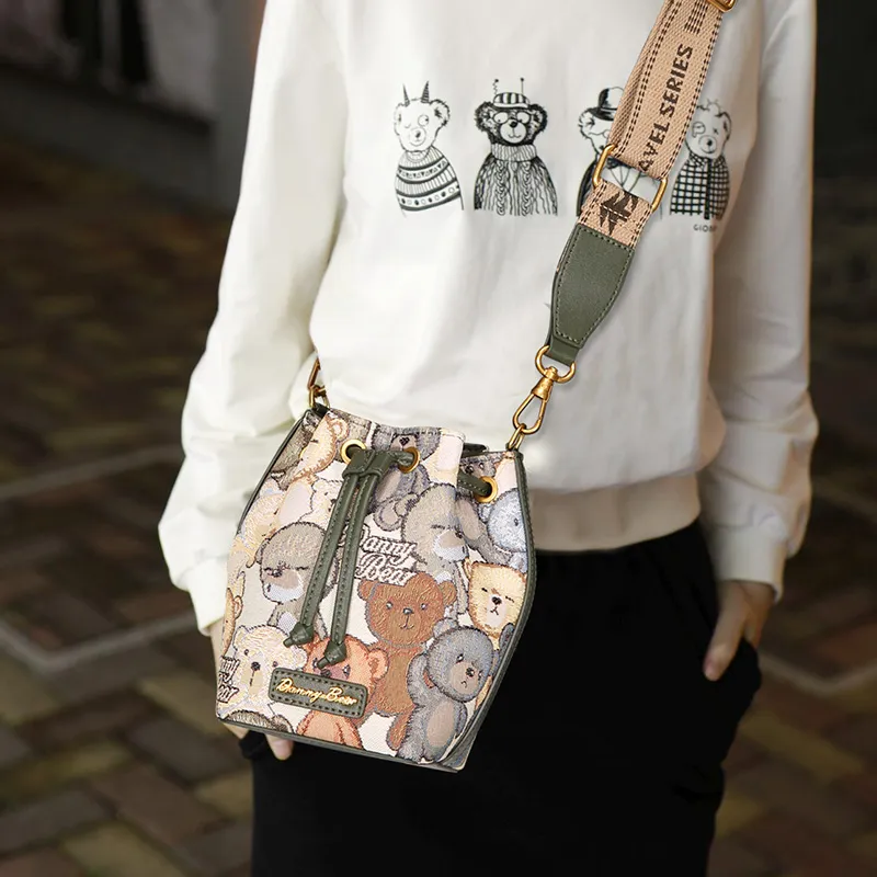 DANNYBEARJEANS Fabric Shoulder Bag Crossbody Bag Regular Women's Club Bear Blue/Schiller Bear Green-9