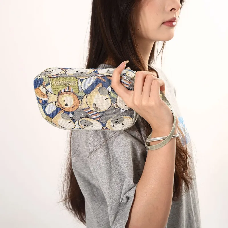 DANNYBEARJEANS Fabric Clutch Coin Purse Trumpets Unisex Starry Sky Bear Green-4