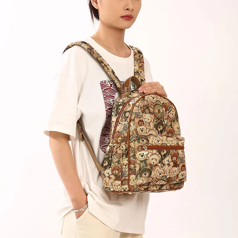 DANNYBEARJEANS Fabric Backpack Women's Green-2