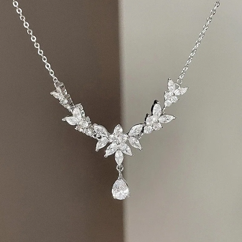 ZWU Sterling Silver Versatile Style Fashion Collarbone Chain Women's-4