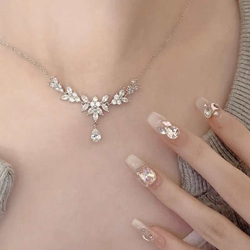 ZWU Sterling Silver Versatile Style Fashion Collarbone Chain Women's-5