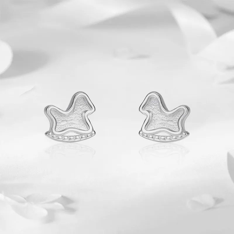 NRO S999 Fine Silver Stud Earrings Women's-4