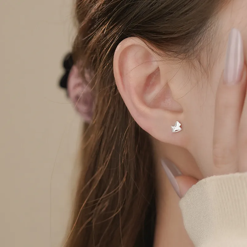 NRO S999 Fine Silver Stud Earrings Women's-2