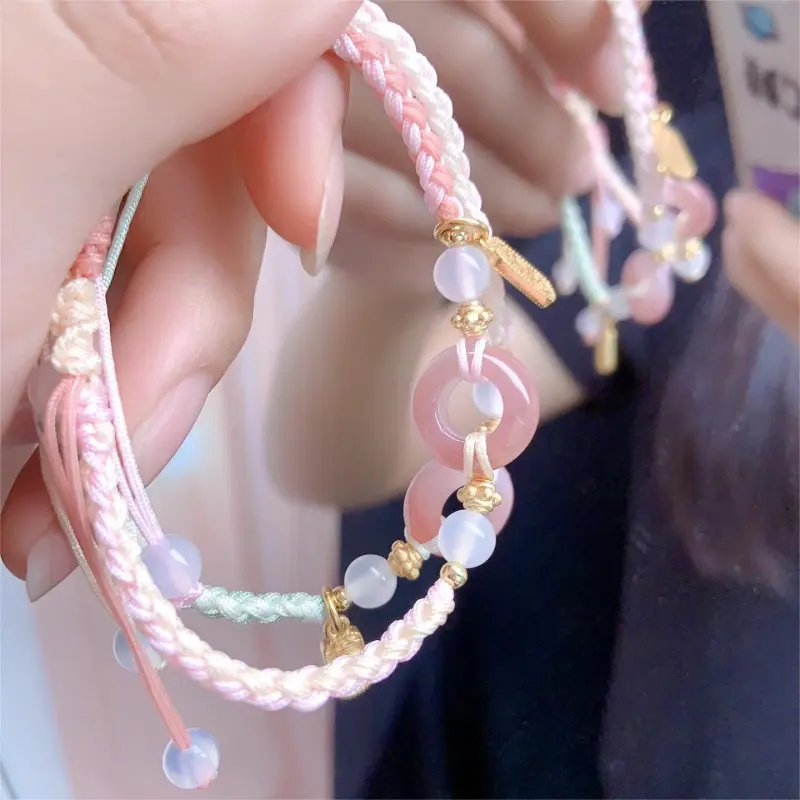 NRO Multicolor Cord Fortune Bead Bracelet Pair Unisex-4